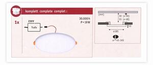 Paulmann 92389 - LED/17W IP44 Kúpeľňové podhľadové svietidlo VARIFIT 230V