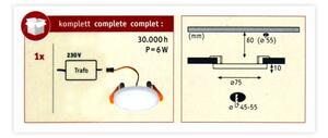 Paulmann 92390 - LED/4,5W IP44 Kúpeľňové podhľadové svietidlo VARIFIT 230V