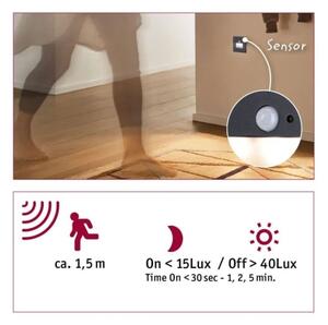 Paulmann  93135 - LED/1,2W Schodiskové svietidlo so senzorom EDGE 230V čierna