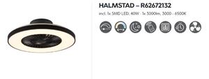 Ventilátor s osvetlením HALMSTAD Čierna LED40W, 3000-6500K, D59cm