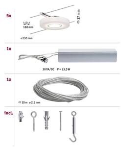 Paulmann 94109 - SADA 5xLED/4,3W Kompletný lanový systém MAC 230V
