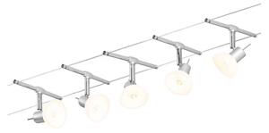 Paulmann 94136 - SADA 5xGU5,3/10W Kompletný lankový systém SHEELA 230V chróm