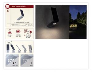 Paulmann 94261 - LED/1,2W IP44 Solárne nástenné svietidlo so senzorom ILIAS 3,7V