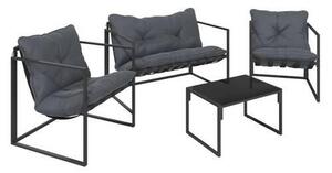 JEDÁLENSKÁ TERASOVÁ SÚPRAVA 4-dielne, kov, sklo, textil Ambia Garden - Série záhradného nábytku