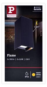 Paulmann 94326 - 2xLED/2,8W IP44 Vonkajšie nástenné svietidlo FLAME 230V
