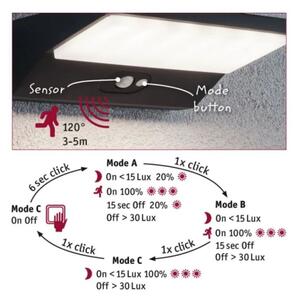 Paulmann 94333 - LED/7,4W IP44 Vonkajšie nástenné svietidlo so senzorom HOUSE 230V