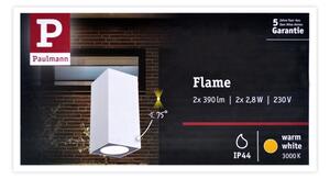 Paulmann 94330 - 2xLED/2,8W IP44 Vonkajšie nástenné svietidlo FLAME 230V biela