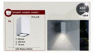 Paulmann 94329 - LED/3,8W IP44 Vonkajšie nástenné svietidlo FLAME 230V biela