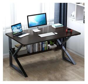 Počítačový a kancelársky stôl SLEYER s policou 80 x 40 cm - čierna farba