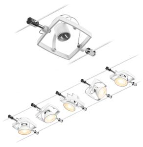 Paulmann 94432 - Súprava 5xGU5,3/10W Kompletný lanový systém MAC 230V biela