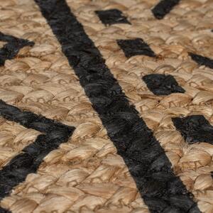 Flair Rugs koberce Kusový koberec Printed Jute Luis Natural/Black - 160x230 cm