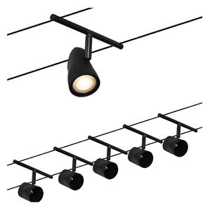 Paulmann 94469 - SADA 5xGU5,3/10W Kompletný lanový systém CUP 230V čierny