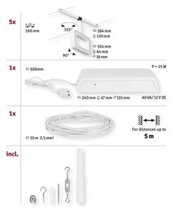 Paulmann 94483 - SADA 5xLED/4,8W Kompletný lanový systém FRAME 230V biela