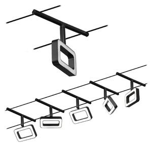 Paulmann 94485 - Súprava 5x LED/4,8 W Kompletný lankový systém FRAME 230 V čierny