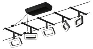 Paulmann 94485 - Súprava 5x LED/4,8 W Kompletný lankový systém FRAME 230 V čierny