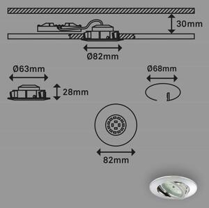 Briloner 7209-038 - SADA 3x LED Kúpeľňové podhľadové svietidlo LED/5W/230V IP23