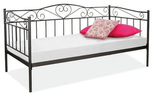 Kovová posteľ BIRMA 90 x 200 cm čierna