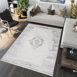 Dizajnový vintage koberec so vzorom v krémovej farbe Šírka: 160 cm | Dĺžka: 230 cm
