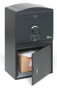 Poštová schránka na listy a balíky, sivá, 850 x 501 x 343 mm