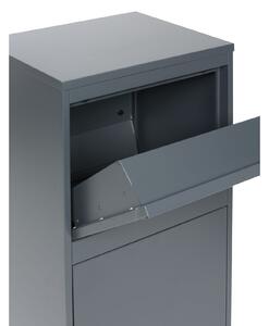 Poštová schránka na balíky a listy, možnosť inštalácie do muriva, sivá, 900 x 430 x 350 mm