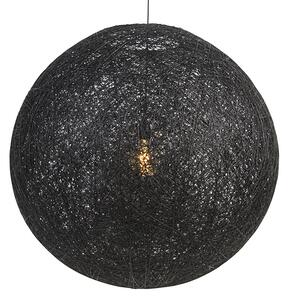 Vidiecka závesná lampa čierna 80 cm - Corda