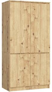 Ak furniture Šatníková skriňa CLP S90/4D dub artisan
