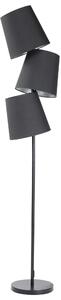 Stojaca lampa čierna kov polyester 164 cm 3 látkové tienidlá retro moderný štýl obývačka spálňa