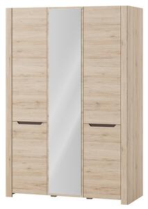Szynaka Šatníková skriňa Desjo 06 140 cm so zrkadlom dub San Remo