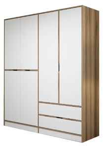 Kalune Design Šatníková skriňa Elina 180 cm biela/orech