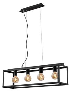 Briloner - Luster na lanku BLACK STEEL 4xE27/40W/230V