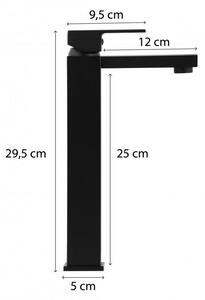Erga Gappo, vysoká umývadlová batéria h-296, čierna matná, ERG-YKA-BU.GAPPO 36-BLK