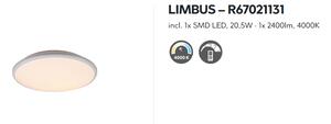 Stropné svietidlo LIMBUS Biela, LED20.5W, 4000K, D34cm