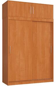 Ak furniture Šatníková skriňa s posuvnými dverami a nadstavcom MONO CLP 150 cm jelša