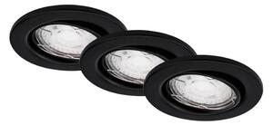 Brilo - SADA 3x LED Kúpeľňové podhľadové svietidlo 1xGU10/5W/230V IP23 čierna