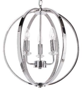 Luster strieborný železný závesná lampa s kryštálmi glamour štýl obývacia izba jedáleň