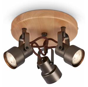Briloner 2872-035 - LED Bodové svietidlo SPOTLIGHT 3xGU10/5W/230V hnedá