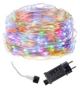 SPRINGOS LED reťaz Nano - 10m, 100LED, 8 funkcií, IP44, multicolor