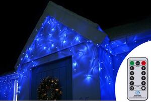SPRINGOS LED kvaple - 14,5m, 300LED, 8 funkcií, ovládač, IP44, modrá
