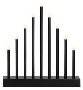 SPRINGOS LED vianočný svietnik - 9 sviečok, 27cm, 3xAA, čierny