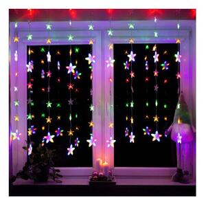 SPRINGOS LED svetelný záves Hviezdy - 2x1, 6m, 180LED, IP44, multicolor + záblesky