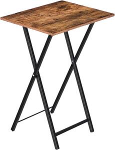 Houseland Skladací odkladací stolík Vasagle Abby 48 cm hnedý/čierny