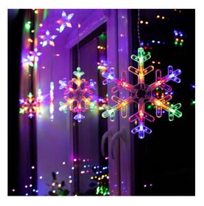 SPRINGOS LED svetelný záves Vločky a Hviezdy - 2,7x1m, 138LED, 8 funkcií, IP44, multicolor