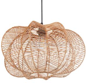 Závesná lampa prírodná ratanové tienidlo čierna kovová objímka na žiarovku boho stropné svietidlo obývačka spálňa