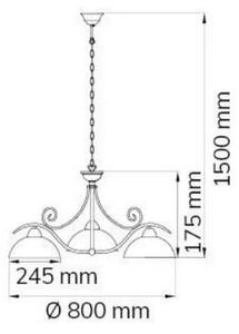 Wofi 5128.03.09.0000 - Luster na reťazi LACCHINO 3xE27/60W/230V