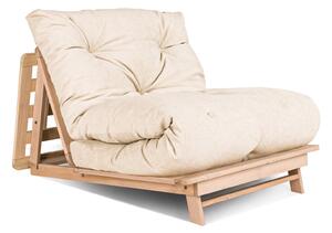 MarLiving Skladacie kreslo futon LAYTI 02 90 cm z masívu/krémové