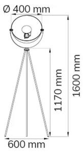 Wofi 3019.01.10.7000 - Stojacia lampa MONA 1xE27/40W/230V