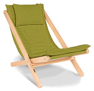 MarLiving Skladacie lehátko BREEZIO 02 z masívu/zelené