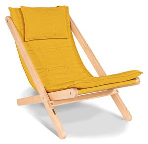 MarLiving Skladacie lehátko BREEZIO 02 z masívu/žlté