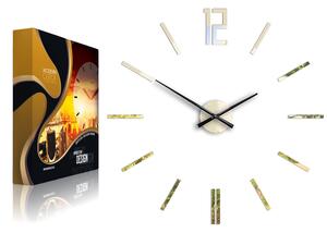ModernClock 3D nalepovacie hodiny Carlo zlaté zrkadlové