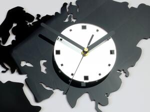 ModernClock 3D nalepovacie hodiny Continents čierno-biele